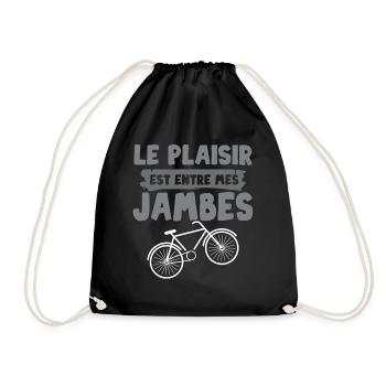 Le plaisir est entre mes jambes humour cycliste - Sac de sport léger - noir - Devant