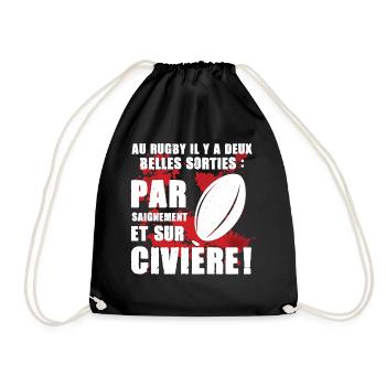 Cadeau rugby citation message sang guerre combat - Sac de sport léger - noir - Devant