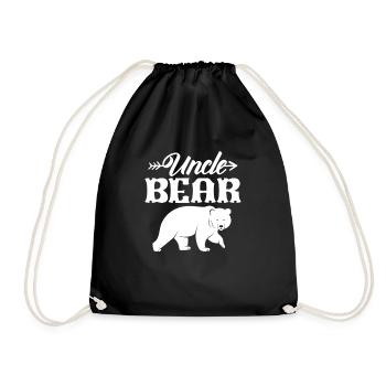 Oncle Ours Nièce Neveu Famille Frère Cadeau - Sac de sport léger - noir - Devant