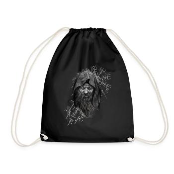 Vegvisir Odin avec Hugin et Munin - Vikings - Sac de sport léger - noir - Devant