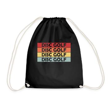 Vintage Retro Disc Golf Geschenk - Turnbeutel - Schwarz - Vorne