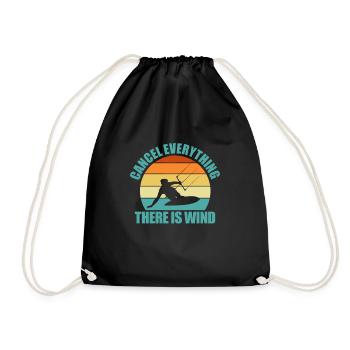 Kitesurfen - Turnbeutel - Schwarz - Vorne