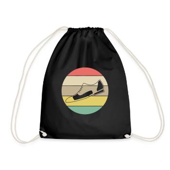 Vintage Retro Quilted Shoes - Drawstring Bag - black - Front