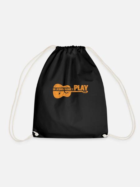 Guitar Jesus Christ Guitarist God Gift - Drawstring Bag - black