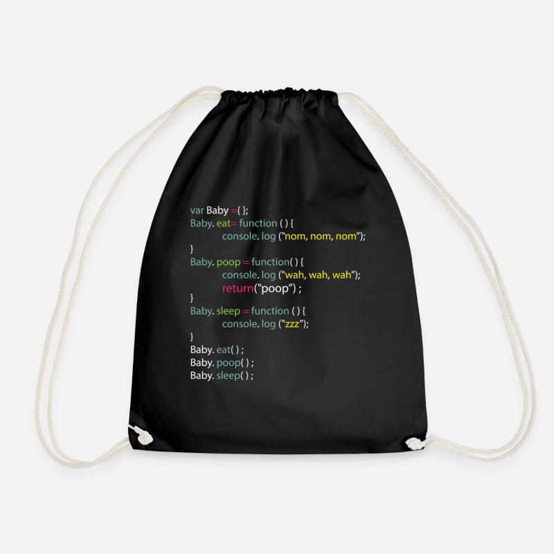 Baby Eat Poop Sleep Coding Onesie - Turnbeutel - Schwarz