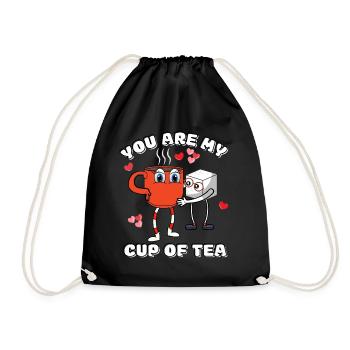 Tu es ma tasse de thé / Anniversaire / Journée des Valantines - Sac de sport léger - noir - Devant