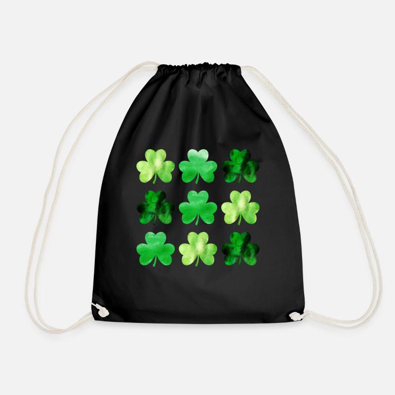 Shamrocks Lucky Leaves Saint Patricks Day - Turnbeutel - Schwarz