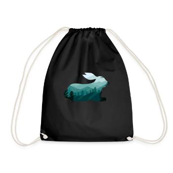 Hare - Drawstring Bag - black - Front