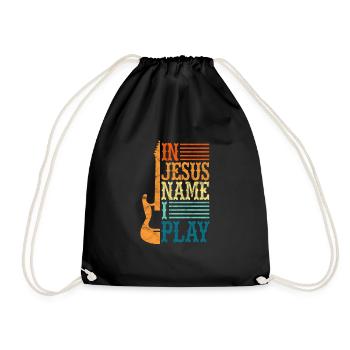 Guitar Jesus Christ Guitarist God Gift - Drawstring Bag - black - Front