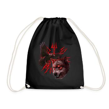 Vegvisir Odin avec Hugin et Munin - Vikings - Sac de sport léger - noir - Devant