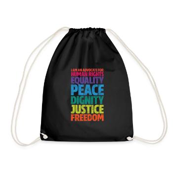 Droits de l’homme Anti-Racisme Tolérance Cadeau - Sac de sport léger - noir - Devant
