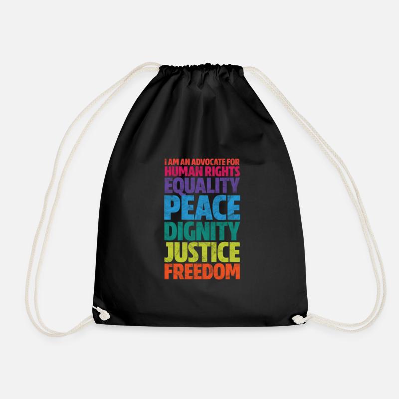 Menschenrechte Antirassismus Toleranz Geschenk - Turnbeutel - Schwarz