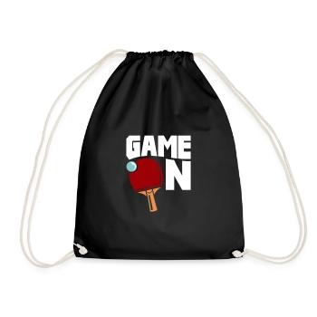 Ping-Pong Tischtennis Pingpong Ping Pong Geschenk - Turnbeutel - Schwarz - Vorne