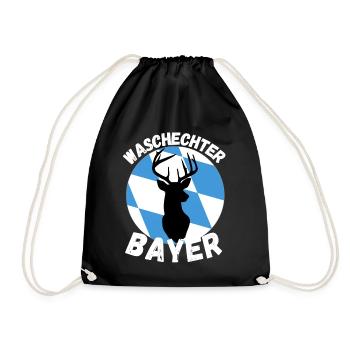 Waschechter Bayer - Boarisch Hirsch - Turnbeutel - Schwarz - Vorne