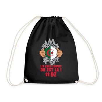 Les vrais zommes on est là dz algérie patrie foot - Sac de sport léger - noir - Devant