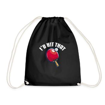Ping-Pong Table Tennis - Drawstring Bag - black - Front