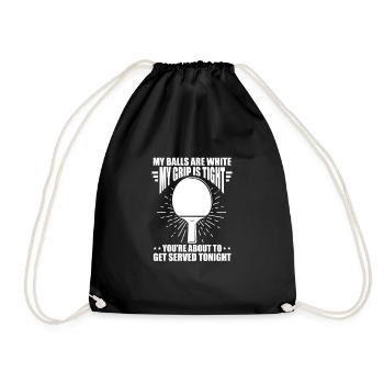 Ping-Pong Tischtennis Pingpong Ping Pong Geschenk - Turnbeutel - Schwarz - Vorne