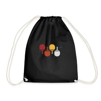 Ping-Pong Tischtennis Pingpong Ping Pong Geschenk - Turnbeutel - Schwarz - Vorne