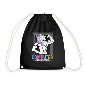 Computer Technologe Geschenk Radiologe Einhorn - Turnbeutel - Schwarz - Vorne