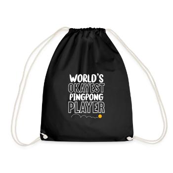 Ping-Pong Tischtennis Pingpong Ping Pong Geschenk - Turnbeutel - Schwarz - Vorne
