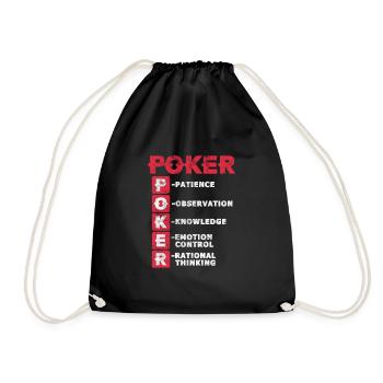 Poker - Turnbeutel - Schwarz - Vorne