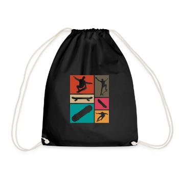 Skateboard - Drawstring Bag - black - Front
