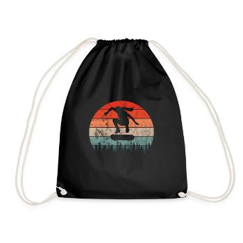 Skateboard Skater Fille Skate Skate Cadeau - Sac de sport léger - noir - Devant