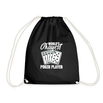 Poker Pokerface Pokern All In Casino Geschenk - Turnbeutel - Schwarz - Vorne