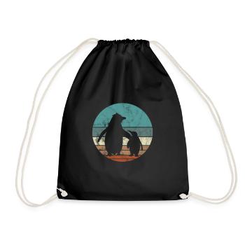 Penguin - Drawstring Bag - black - Front
