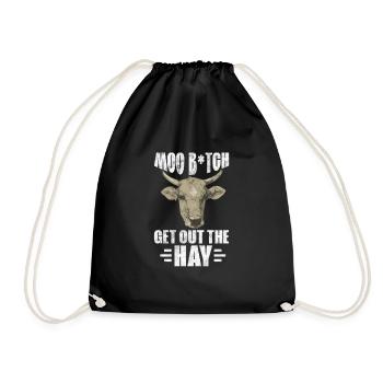Cow Cow Cows Farm Farmer Gift - Drawstring Bag - black - Front