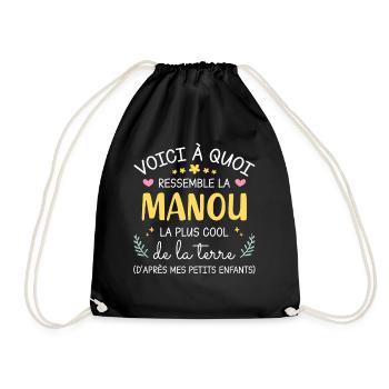 À quoi ressemble manou la plus cool de la terre - Sac de sport léger - noir - Devant