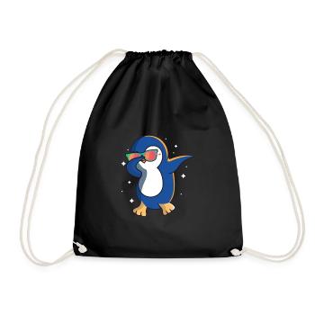 Penguin Ice South Pole Penguin Snow Bird Gift - Drawstring Bag - black - Front