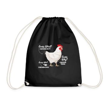Chicken Farm Poultry Rooster Chickens Gift - Drawstring Bag - black - Front