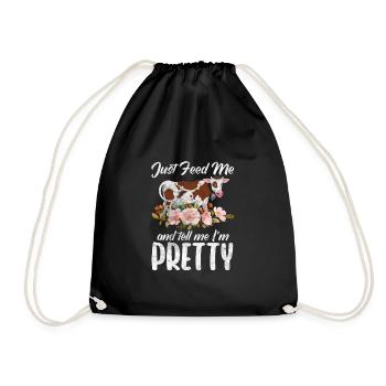 Cow Cow Cows Farm Farmer Gift - Drawstring Bag - black - Front