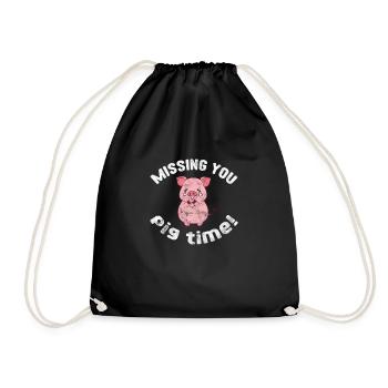 Pig Pig PigLet Sow Pigs Gift - Drawstring Bag - black - Front
