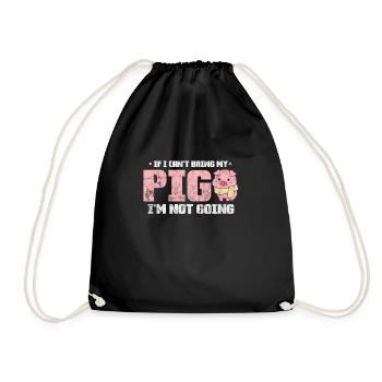Pig Pig PigLet Sow Pigs Gift - Drawstring Bag - black - Front