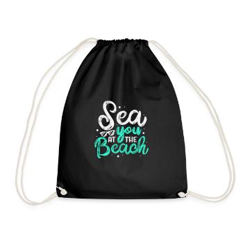 Vacances à la plage Été Soleil Mer Cadeau de vacances - Sac de sport léger - noir - Devant