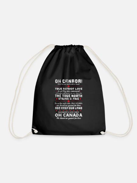 Canada Maple Leaf Flag Canada Vancouver Gift - Drawstring Bag - black