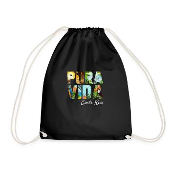 Costa Rica Holiday Central America Pura Vida Gift - Drawstring Bag - black - Front