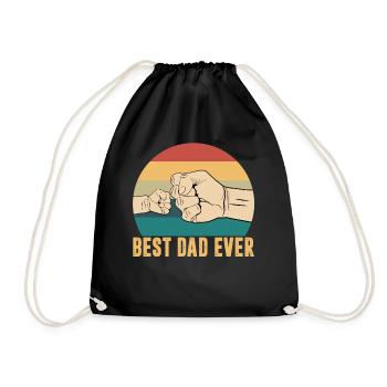 Best Dad Ever Vintage Retro Fathers Day - Drawstring Bag - black - Front