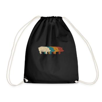 Pig Pig PigLet Sow Pigs Gift - Drawstring Bag - black - Front