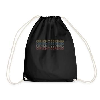 Vintage Retro Orientierungslauf Geschenk Shirt - Turnbeutel - Schwarz - Vorne