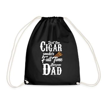 Don't time Cigar smoker full time awesome Dad - Turnbeutel - Schwarz - Vorne