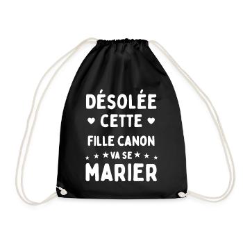 Désolée cette fille canon va se marier - Sac de sport léger - noir - Devant