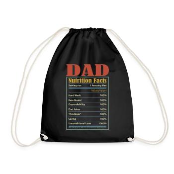 Papa Nutrition Facts Portion Taille 1 Amazing Man - Sac de sport léger - noir - Devant