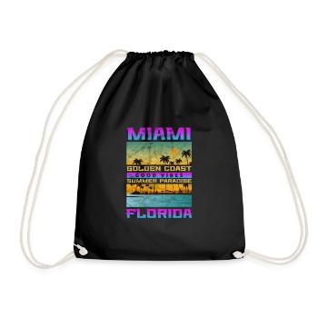 Miami Floride USA Amérique Cadeau de Voyage de Vacances - Sac de sport léger - noir - Devant