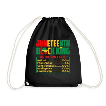 Juneteenth Black King Mélanine 100% Afrocentrique - Sac de sport léger - noir - Devant