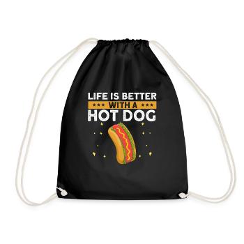 Hot dog adore la saucisse de pomme de terre hot-dog - Sac de sport léger - noir - Devant
