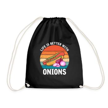 Hot Dog Love Hot Dog Potato Ketchup - Drawstring Bag - black - Front