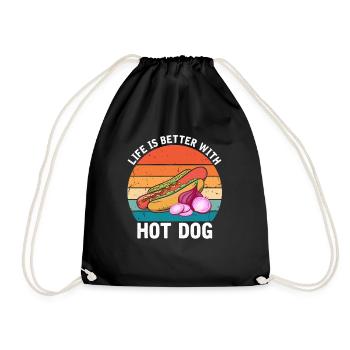 Hot Dog Love Hot Dog Potato Ketchup - Drawstring Bag - black - Front